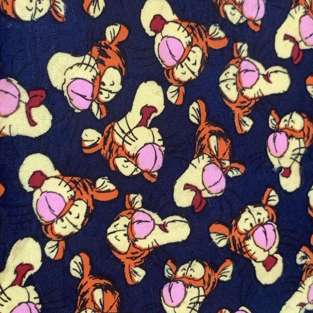 Disney Pooh Tigger Tie Mens Navy Blue‎ Necktie Allover Print Winnie the Pooh